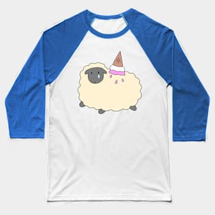 Sad Icecream Cone Sheep Baseball T-Shirt